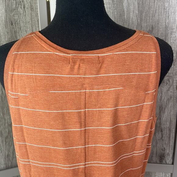 New! prAna Foundation Scoop Neck Tank top Copper Heather Stripe women's M - Picture 7 of 14